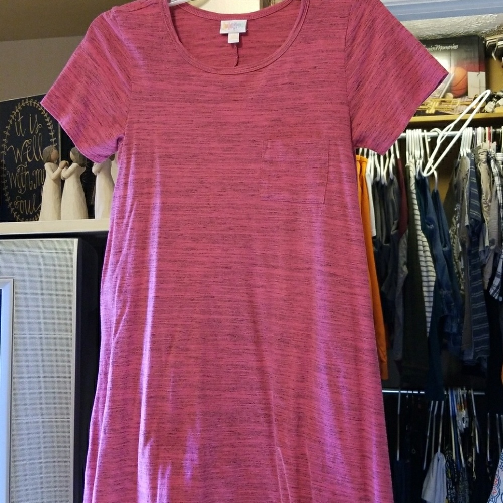Xxs Lularoe pink with black micro stripes carly